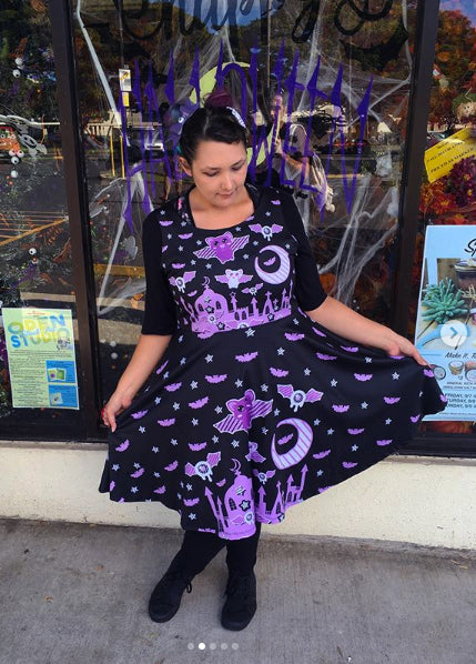 Spooky Bats skater dress [made to order]