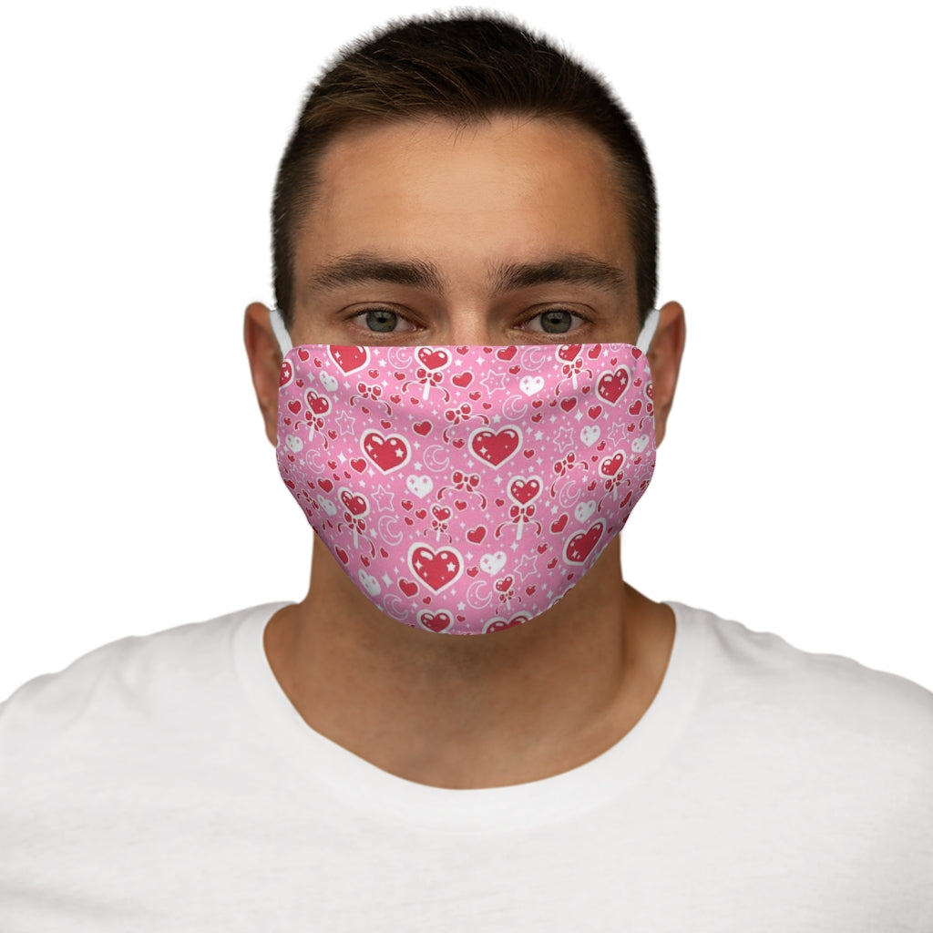 Sweet Feelings Pink Snug-Fit Polyester Face Mask