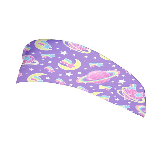 Saturn's wish purple stretchable headband [made to order]