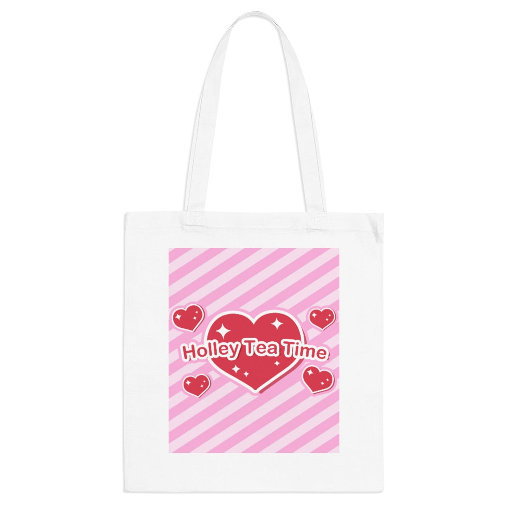Holley Tea Time Hearts Cotton Tote Bag