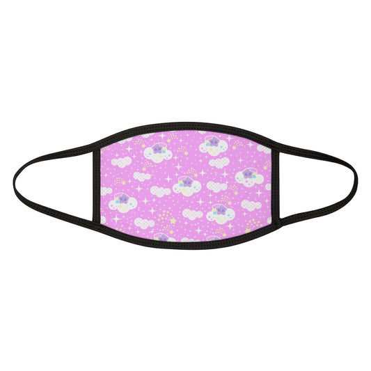 Shooting Star Clouds Pink Mixed-Fabric Face Mask