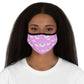 Shooting Star Clouds Pink Fitted Polyester Face Mask