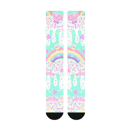 Rainbow Sweets Mint Knee Socks