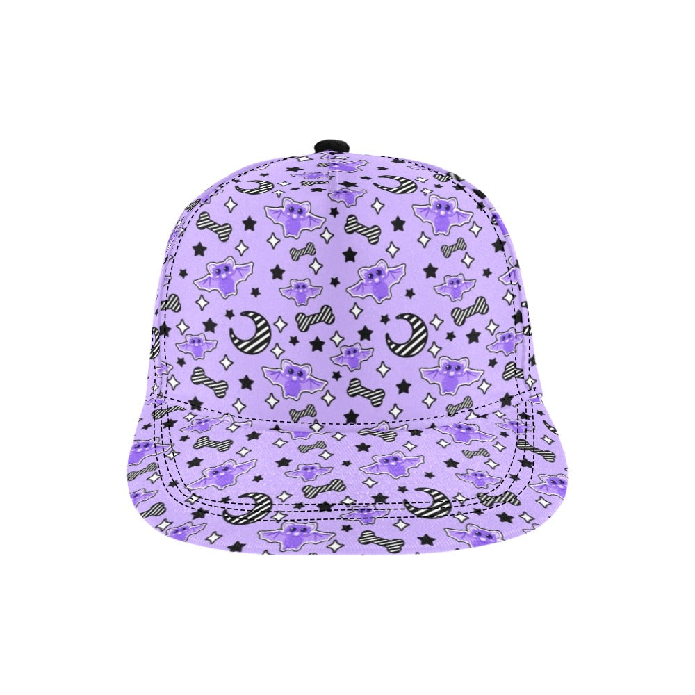 Magical Kawaii Spooky Bats Purple Snapback Hat