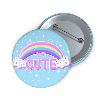 Rainbow Cute Magic Blue Button Badge Pin (2.25")