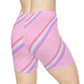 Kawaii Sparkle Cake Rainbow Beam Women's Biker Shorts