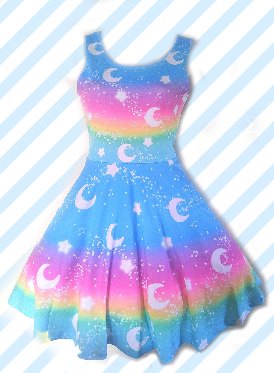 Magical Fairy Time Skater Dress - Rainbow Sunny Day [made to order]