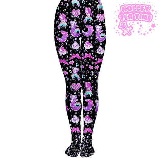 Bubbly Dreams Black Tights [Made To Order]