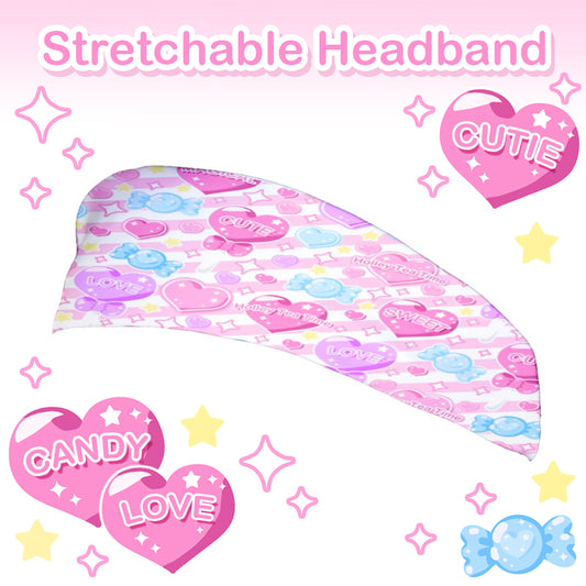 Candy Love Hearts (Colorful Cutie) Stretchable Headband [Made To Order]