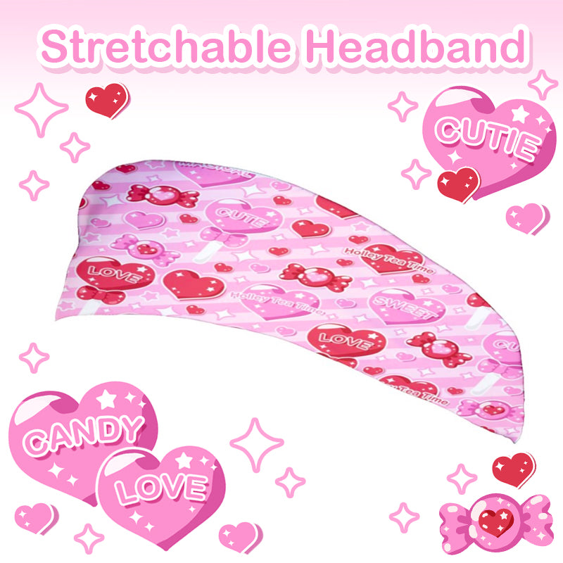 Candy Love Hearts (Red Cutie) Stretchable Headband [Made To Order]