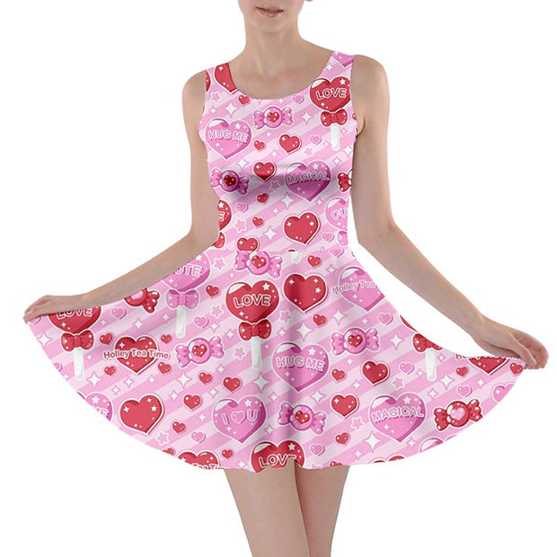 Candy Love Hearts (Red Cutie) Skater Dress [Made-To-Order]