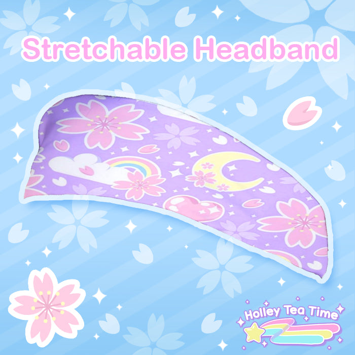 Cherry Blossom Dreams Purple stretchable headband [made to order]