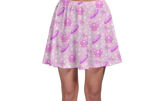 Cosmic Cuties Pink Skater Skirt [Made To Order]