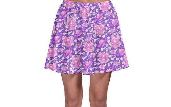 Cosmic Cuties Purple Skater Skirt [Made To Order]