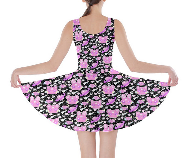 Cosmic Cuties Black Skater Dress [made to order]