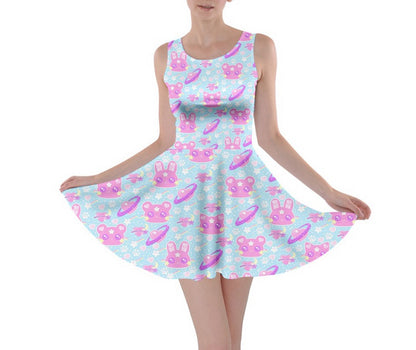 Cosmic Cuties Blue Skater Dress [made to order]