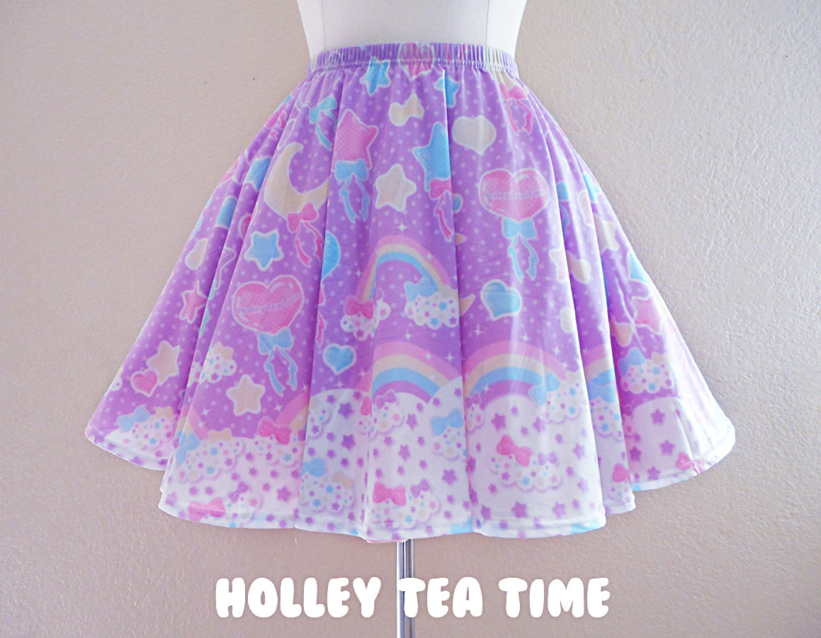 Pastel party lavender  skater skirt [made to order]