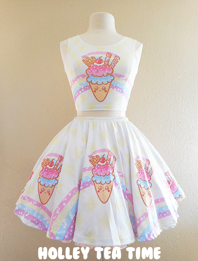 Ice Cream Picnic Skater Skirt [Made To Order]