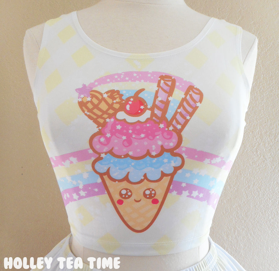 Ice Cream Picnic Crop Top [Made To Order]