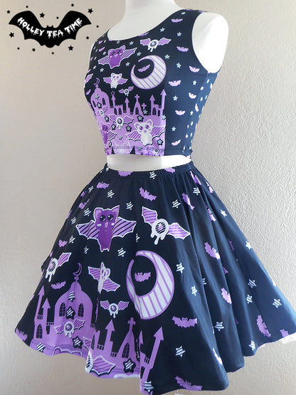 Spooky Bats Skater Skirt [made to order]