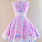 Rainbow sweets pink skater dress [made to order]