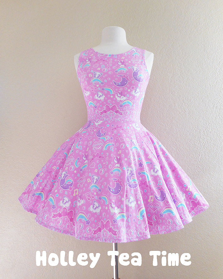 Bubbly dreams pink skater dress [made to order]