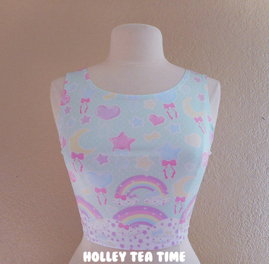 Pastel Party Mint Crop Top [Made To Order]