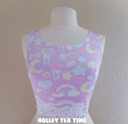 Pastel Party Lavender Crop Top [Made To Order]
