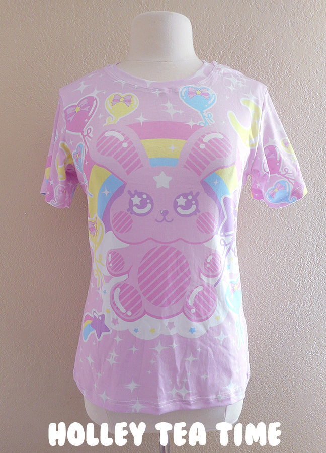 Bubblegum Bunny pink women's all over print t-shirt [made to order]