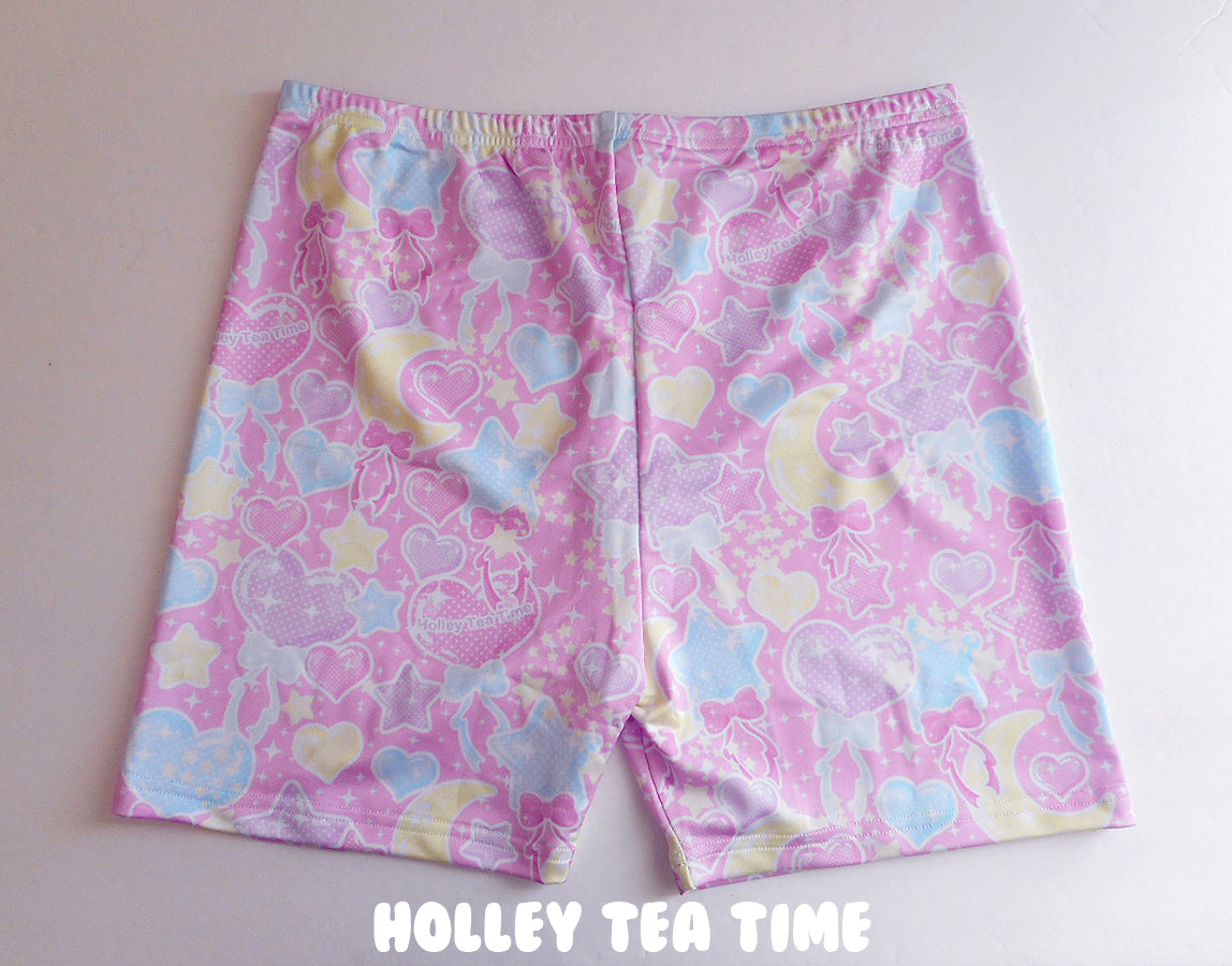 Pastel Party Pink Women's Fitted Shorts