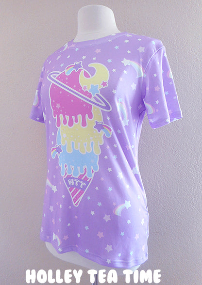 Cosmic ice cream purple  women's all over print t-shirt [made to order]