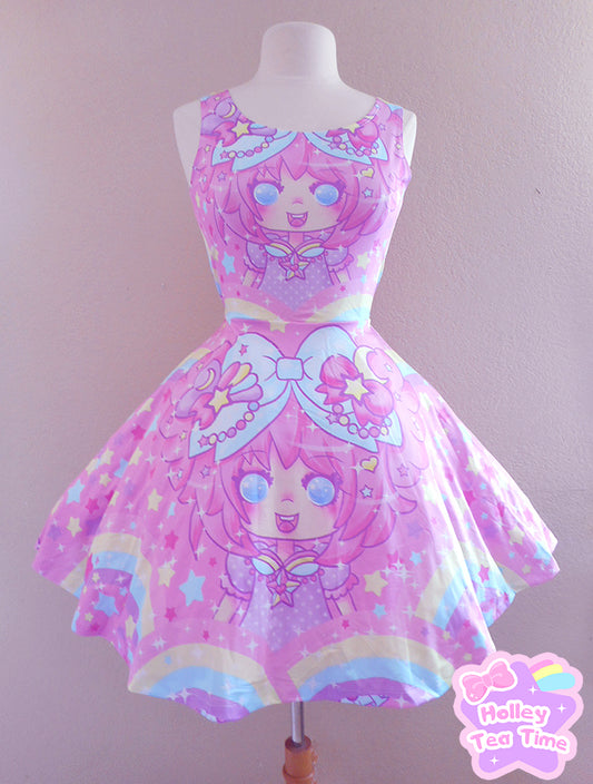 Bubbles Rainbow Land skater dress [made to order]