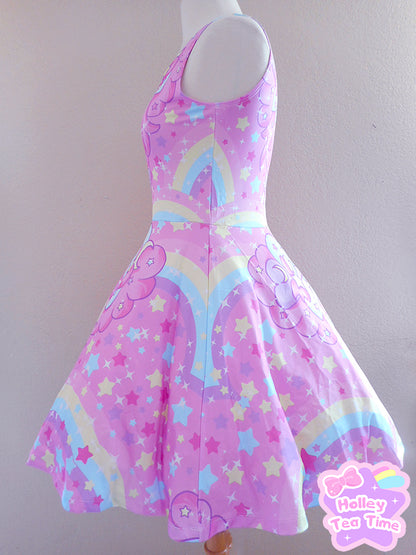 Bubbles Rainbow Land skater dress [made to order]