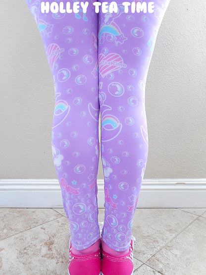Bubbly Dreams purple leggings [made to order]