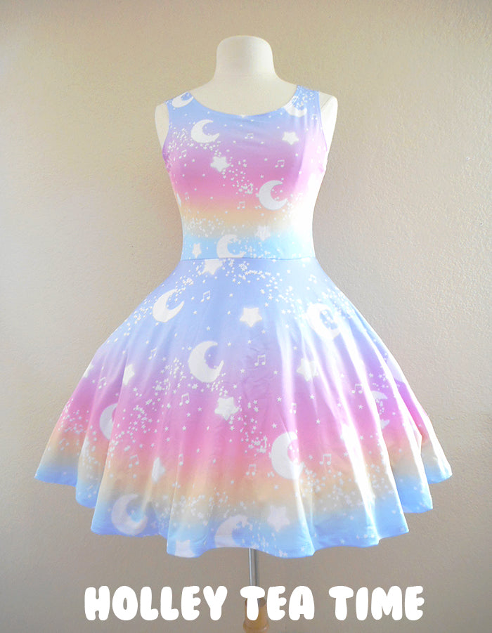 Magical Fairy Time Skater Dress - Rainbow Sunset [made to order]