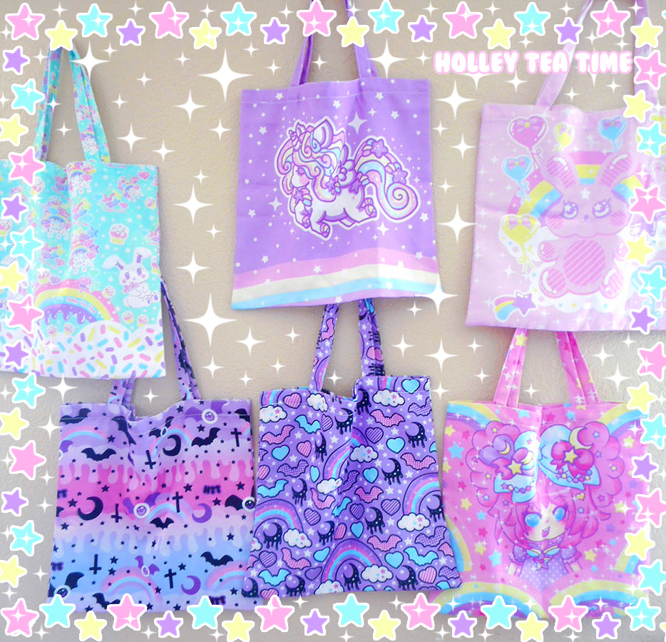 Rainbow Stardust Unicorn Tote Bag [Made To Order]