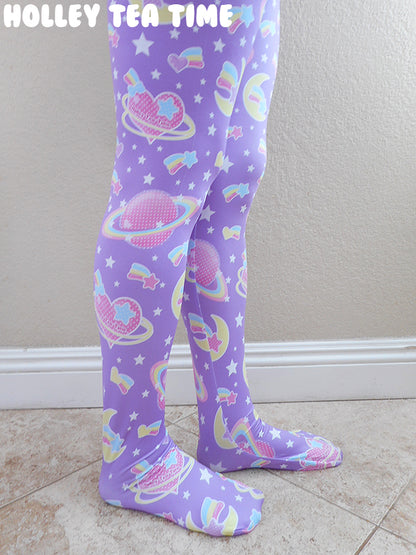 Saturn's Wish purple tights [made to order]