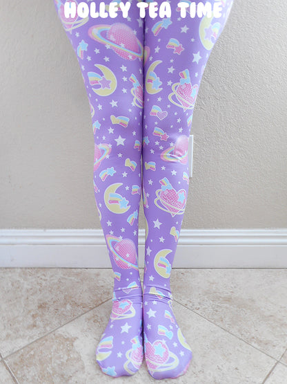 Saturn's Wish purple tights [made to order]