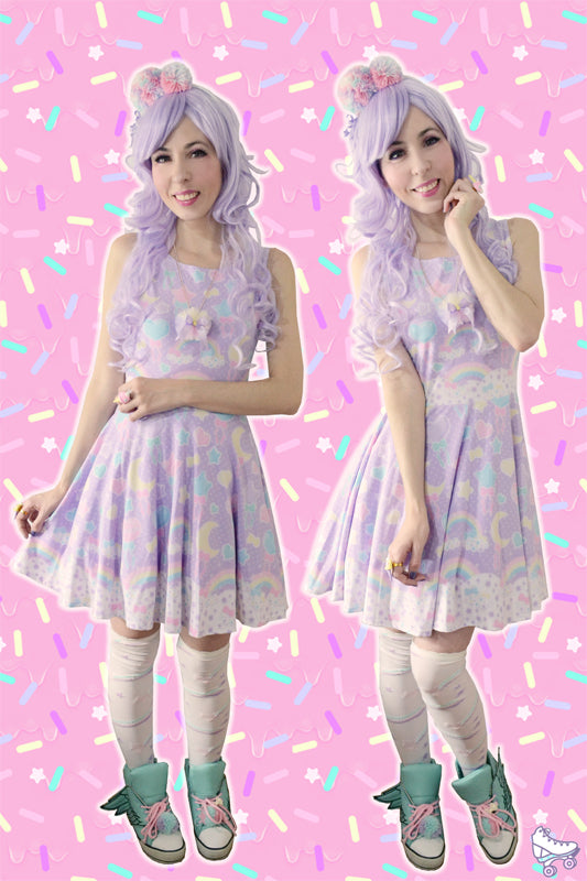 Pastel party lavender skater dress [made to order]