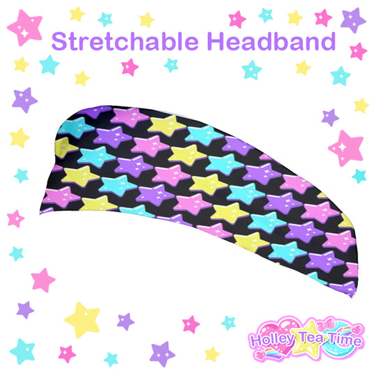 Electric Star Wave Black Stretchable Headband