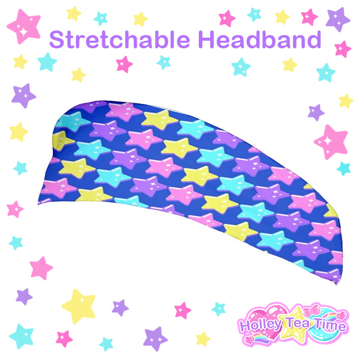 Electric Star Wave Navy Blue Stretchable Headband