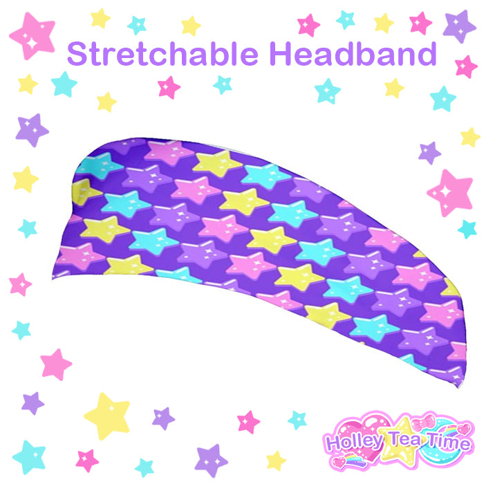 Electric Star Wave Indigo Purple Stretchable Headband