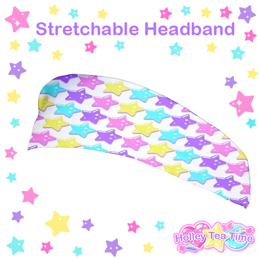 Electric Star Wave White Stretchable Headband