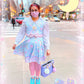 Pastel party blue skater dress [made to order]