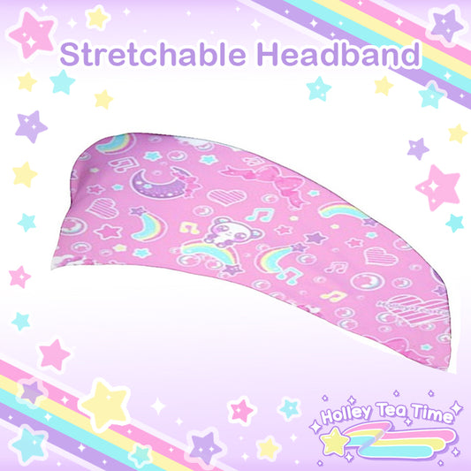 Bubbly Dreams Pink Stretchable Headband [Made To Order]
