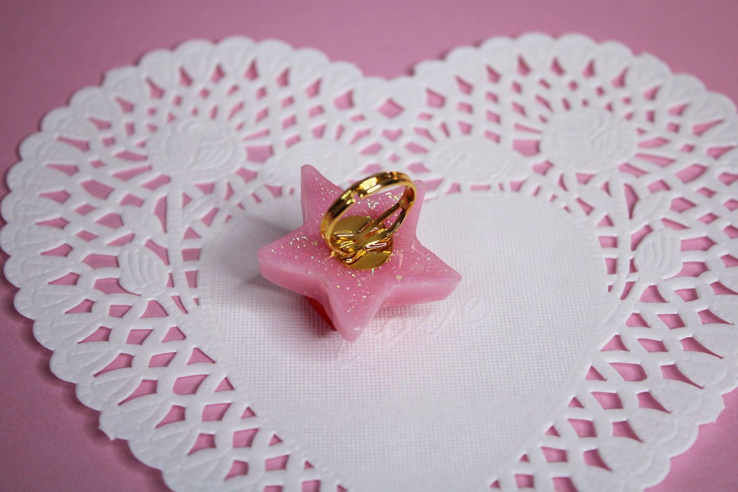 Sweet Candy Star Ribbon Adjustable Ring