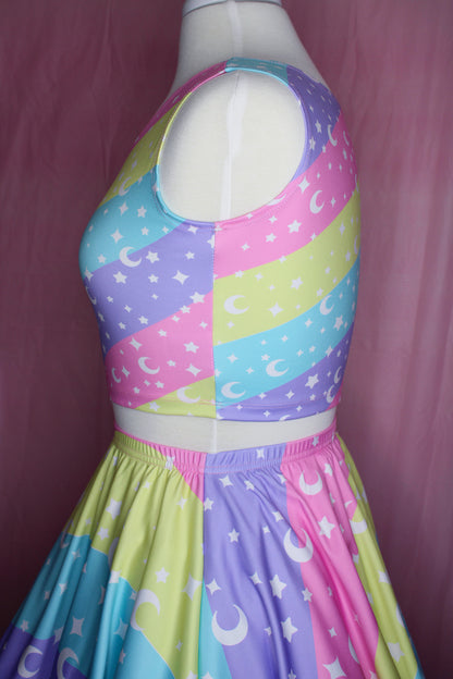 Cosmic Rainbow Skater Skirt [Made To Order]