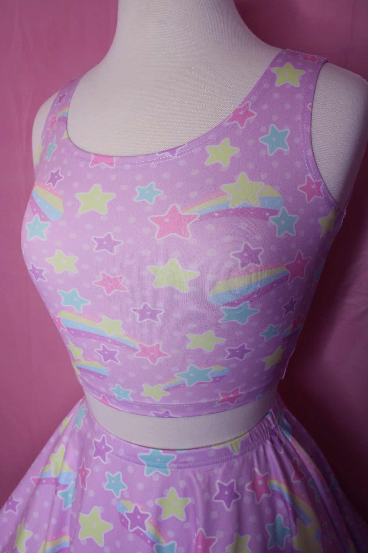 Starry Party Purple Crop Top [Made To Order]