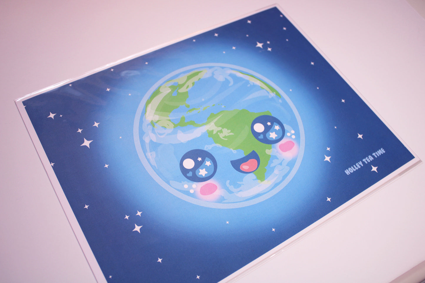 Kawaii Earth (8.5" x 11" Art Print)