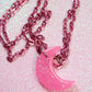 Magical Mini Moon Necklace Pink Sparkle